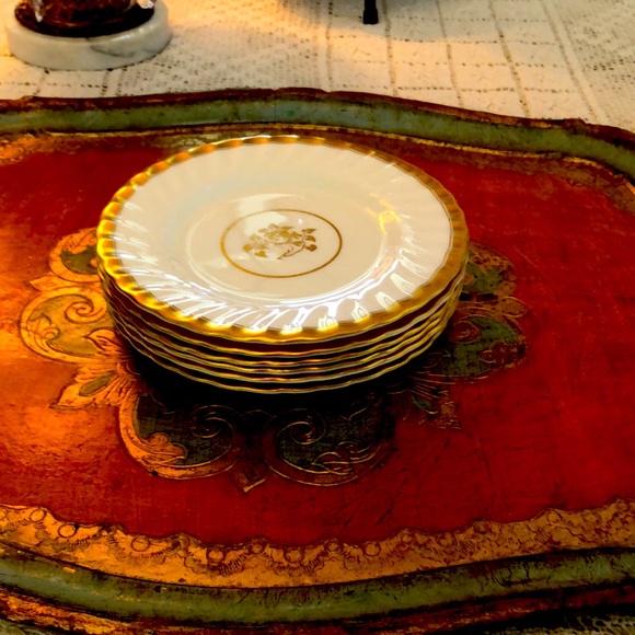 GUC- 6 Vintage English Bone China Desert Plates - Picture 10 of 10